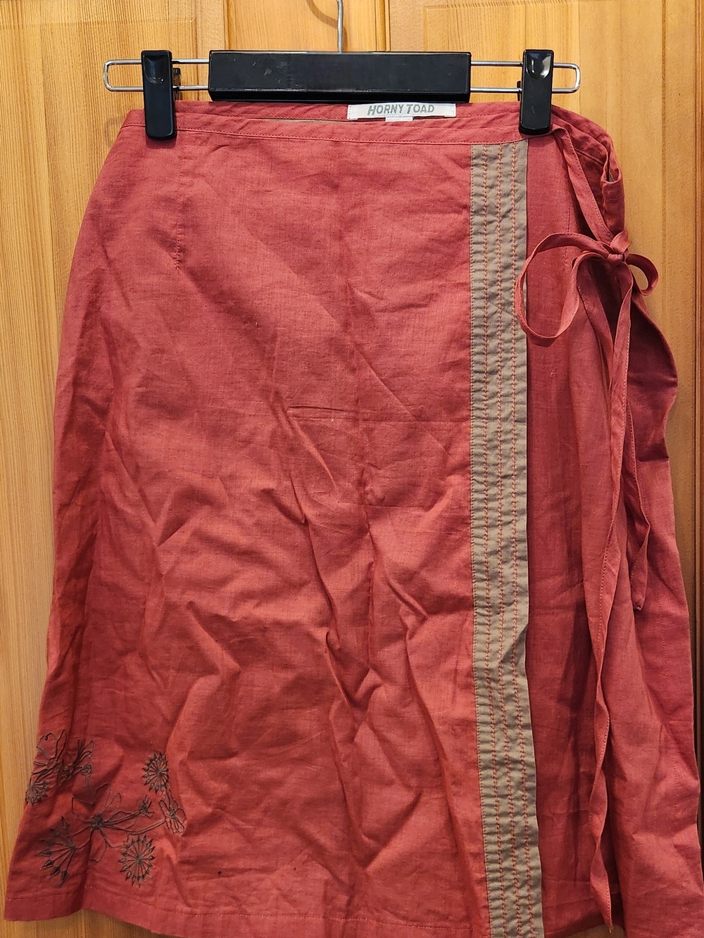 Horny Toad Rust Red Wrap Skirt with Side Tie